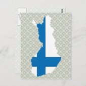 Finland Flag Map - volledige grootte Briefkaart (Voorkant / Achterkant)