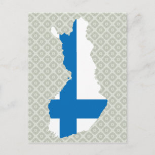 Finland Flag Map - volledige grootte Briefkaart