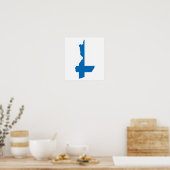 Finland Flag Map - volledige grootte Poster (Keuken)