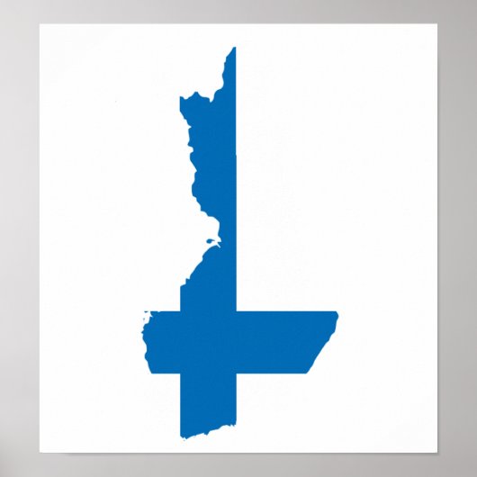 Finland Flag Map - volledige grootte Poster (Voorkant)