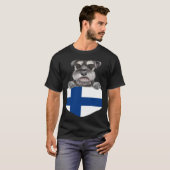 Finland Flag Miniature Schnauzer Dog In Pocket T-shirt (Voorkant volledig)