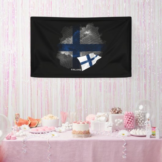 Finland flag spandoek (Feest)