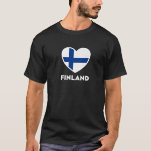 Finland Flag Suomi Heart T-shirt