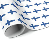 Finland flag Wrapping Paper Cadeaupapier (Rol Hoek)