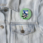 Finland Football Panda Ronde Button 5,7 Cm (In situ)