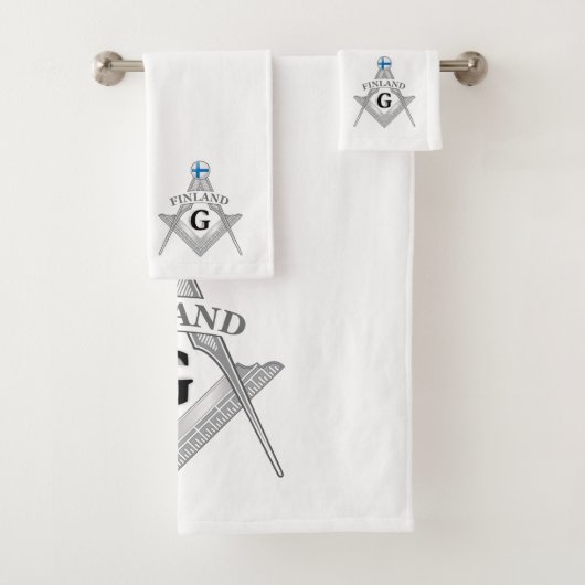 Finland freemasonry sign bad handdoek (Insitu)