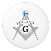 Finland freemasonry sign keramische knop (Voorkant)