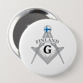 Finland freemasonry sign ronde button 4,0 cm (Voorkant /achterkant)