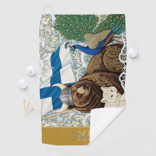Finland Golf, Monogram, Viking Beer, Arctic Fox Golfhanddoek (Insitu)