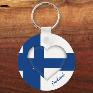 Finland & hart, Finse mode vlag/sport Sleutelhanger