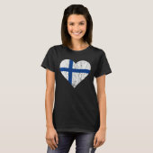 Finland Heart Suomi Finnish Flag Sisu Fin Pride T-shirt (Voorkant volledig)