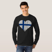 Finland Heart Suomi Finnish Flag Sisu Fin Pride T-shirt (Voorkant volledig)