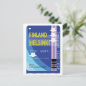 Finland Helsinki reisbiljet Briefkaart (Staand voorkant)