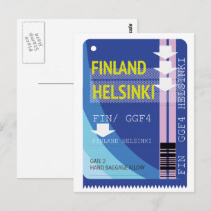 Finland Helsinki reisbiljet Briefkaart