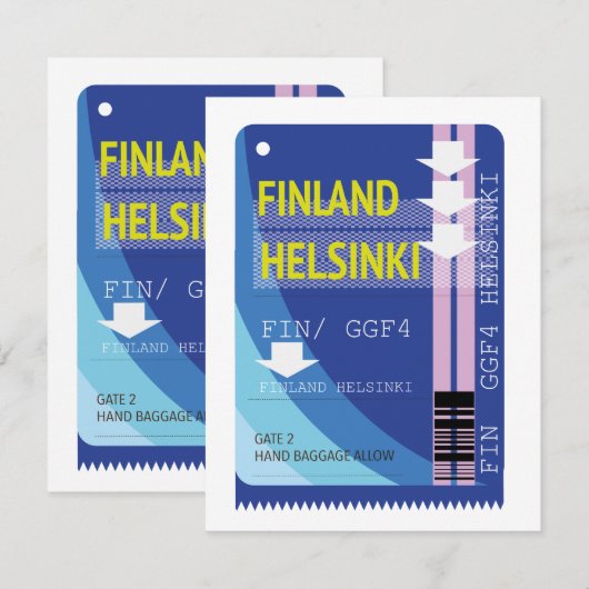 Finland Helsinki-reisticket (Voorkant / Achterkant)