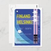 Finland Helsinki-reisticket Briefkaart (Voorkant / Achterkant)