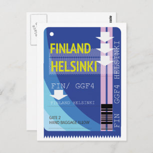 Finland Helsinki-reisticket Briefkaart
