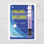 Finland Helsinki-reisticket Briefkaart (Voorkant)