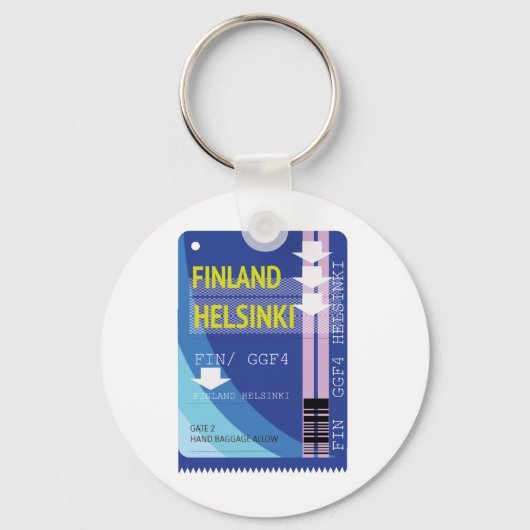 Finland Helsinki-reisticket Sleutelhanger (Voorkant)