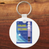 Finland Helsinki-reisticket Sleutelhanger (Voorkant)