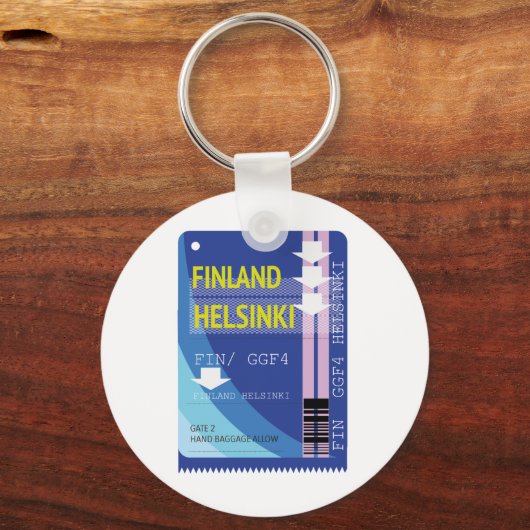 Finland Helsinki-reisticket Sleutelhanger (Voorkant)