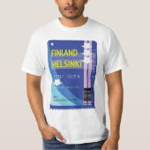 Finland Helsinki-reisticket T-shirt (Voorkant)