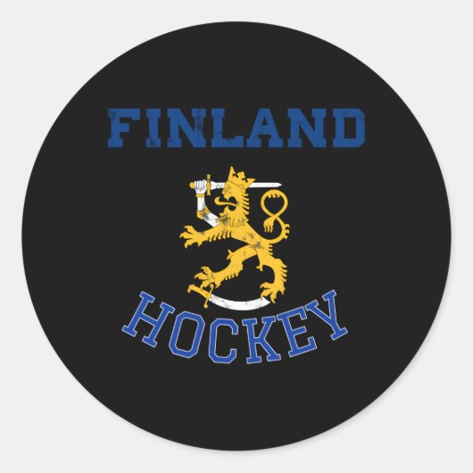 Finland Hockey Jersey Ronde Sticker (Voorkant)