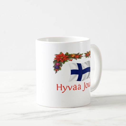 Finland Hyvaa Joulua (prettige kerst) Koffiemok (Voorkant rechts)