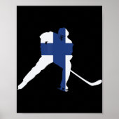 Finland Ice Hockey Fin Player Fins team Poster (Voorkant)