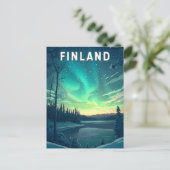Finland Illustratie Reizen Art Vintage Briefkaart (Staand voorkant)