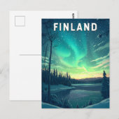 Finland Illustratie Reizen Art Vintage Briefkaart (Voorkant / Achterkant)