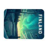 Finland Illustratie Reizen Art Vintage Magneet (Horizontaal)