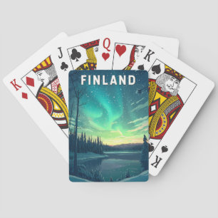 Finland Illustratie Reizen Art Vintage Pokerkaarten