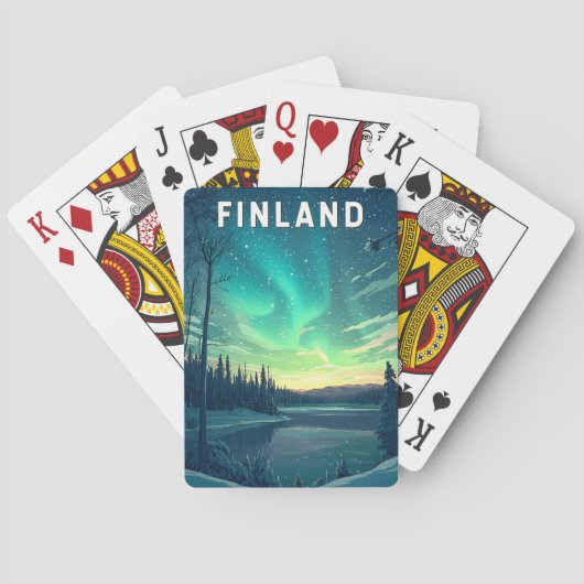 Finland Illustratie Reizen Art Vintage Pokerkaarten (Achterkant)