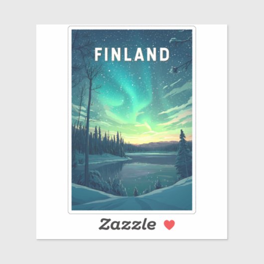 Finland Illustratie Reizen Art Vintage Sticker (Vel)