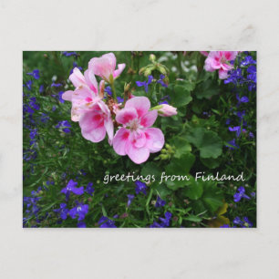 Finland in Flowers, eerste in een serie Briefkaart
