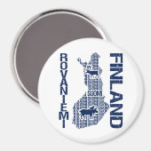 FINLAND KAART magneet - Rovaniemi (Voorkant / Achterkant)