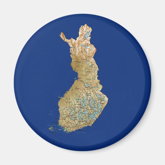 Finland Kaart Magnet (Voorkant)