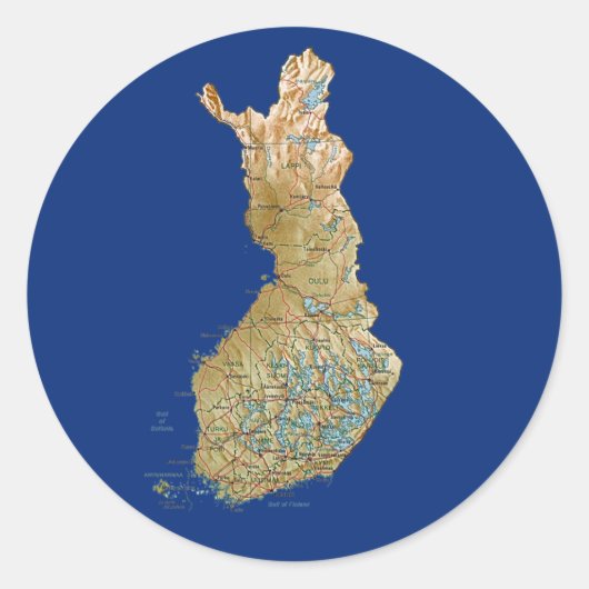 Finland Kaart Sticker (Voorkant)