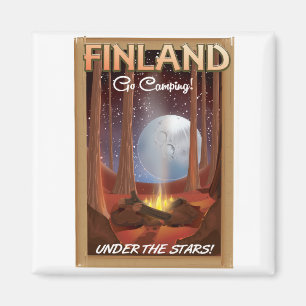 Finland kamperen onder de sterren poster magneet