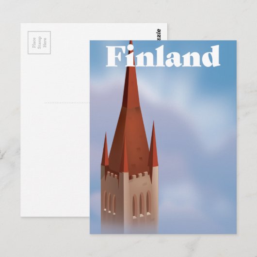 Finland kerk briefkaart (Voorkant / Achterkant)