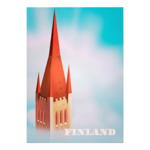 Finland kerk reisposter foto afdruk