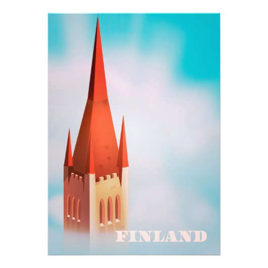 Finland kerk reisposter foto afdruk (Voorkant)