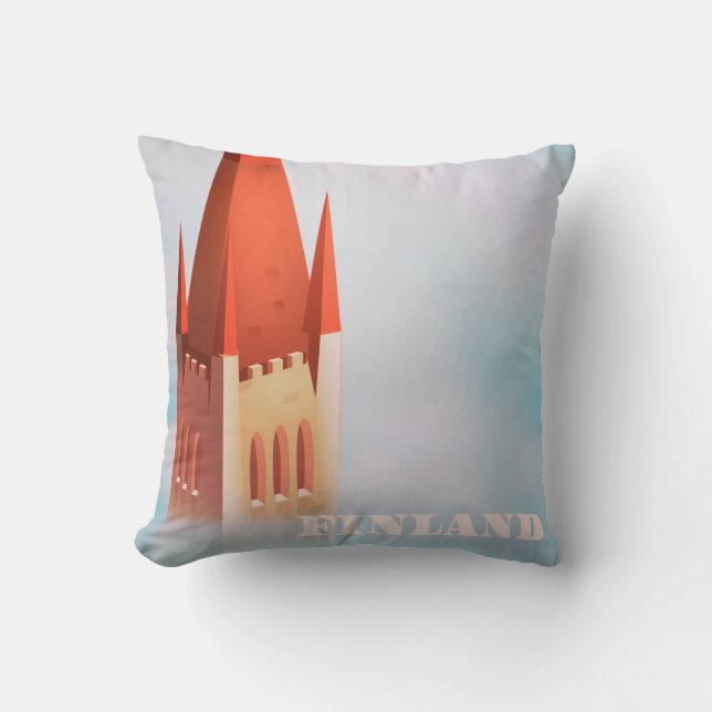Finland kerk reisposter kussen (Voorkant)