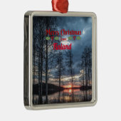 Finland Kerstgroeten Metalen Ornament (Rechts)