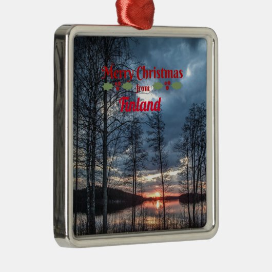 Finland Kerstgroeten Metalen Ornament (Rechts)