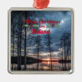 Finland Kerstgroeten Metalen Ornament (Voorkant)