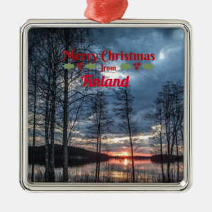 Finland Kerstmis Groeten Metalen Ornament