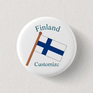 Finland Land Vlag Thunder_Cove Ronde Button 3,2 Cm
