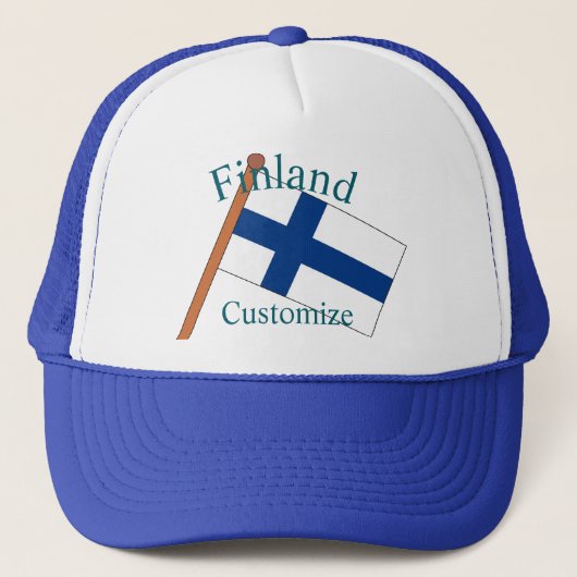 Finland Land Vlag Thunder_Cove Trucker Pet (Voorkant)